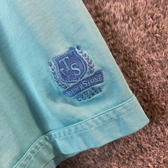 Travis Mathew Polo Shirt Mens 2XL XXL Light Blue Performance Timberstone Golf - Picture 3 of 11